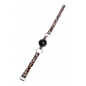 Черный кляп-шар на леопардовых ремешках Anonymo - ToyFa - купить с доставкой в Серпухове