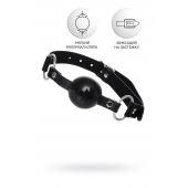 Черный кляп-шар на кожаных ремешках Anonymo - ToyFa - купить с доставкой в Серпухове