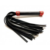 Черно-красная плеть из эко-кожи - 42 см. - БДСМ Арсенал - купить с доставкой в Серпухове