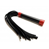 Черно-красная плеть из эко-кожи - 42 см. - БДСМ Арсенал - купить с доставкой в Серпухове