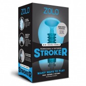 Голубой двусторонний мастурбатор MINI DOUBLE BUBBLE - Zolo - в Серпухове купить с доставкой