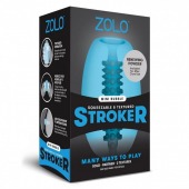 Голубой двусторонний мастурбатор MINI BUBBLE - Zolo - в Серпухове купить с доставкой