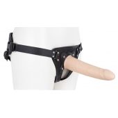 Пустотелый страпон Harness CLASSIC с бандажом - 19,5 см. - LOVETOY (А-Полимер) - купить с доставкой в Серпухове
