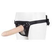 Пустотелый страпон Harness CLASSIC с бандажом - 19,5 см. - LOVETOY (А-Полимер) - купить с доставкой в Серпухове