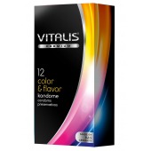 Цветные ароматизированные презервативы VITALIS PREMIUM color   flavor - 12 шт. - Vitalis - купить с доставкой в Серпухове