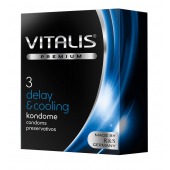 Презервативы VITALIS PREMIUM delay   cooling с охлаждающим эффектом - 3 шт. - Vitalis - купить с доставкой в Серпухове