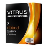 Ребристые презервативы VITALIS PREMIUM ribbed - 3 шт. - Vitalis - купить с доставкой в Серпухове