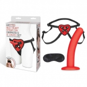Красный поясной фаллоимитатор Red Heart Strap on Harness   5in Dildo Set - 12,25 см. - Lux Fetish - купить с доставкой в Серпухове