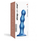Голубая насадка Strap-On-Me Dildo Plug Balls size L - Strap-on-me - купить с доставкой в Серпухове