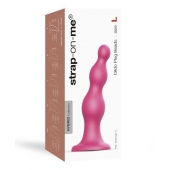 Розовая насадка Strap-On-Me Dildo Plug Beads size L - Strap-on-me - купить с доставкой в Серпухове