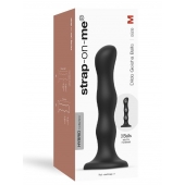 Черная насадка Strap-On-Me Dildo Geisha Balls size M - Strap-on-me - купить с доставкой в Серпухове