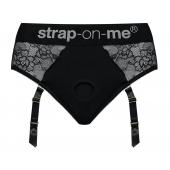 Черные трусики для насадок Diva Lingerie Harness - size S - Strap-on-me - купить с доставкой в Серпухове