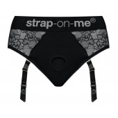 Черные трусики для насадок Diva Lingerie Harness - size L - Strap-on-me - купить с доставкой в Серпухове