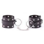 Черные кожаные оковы с люверсами - Crazy Handmade - купить с доставкой в Серпухове