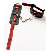 Черные оковы с красным декором и заклепками - Crazy Handmade - купить с доставкой в Серпухове