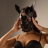 Черная маска  Собака  с ушками - Crazy Handmade - купить с доставкой в Серпухове