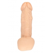 Телесный фаллос с мошонкой для трусиков с плугом - 17,8 см. - LOVETOY (А-Полимер) - купить с доставкой в Серпухове