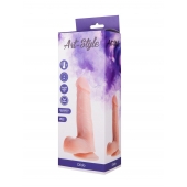 Фаллоимитатор с мошонкой на подошве-присоске ART-Style №22 - 18,5 см. - Art-Style