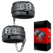 Черные кожаные оковы на цепочке с карабинами - Notabu - купить с доставкой в Серпухове