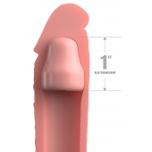 Телесная насадка-удлинитель 1 Inch Silicone X-tension - 17,8 см. - Pipedream - в Серпухове купить с доставкой