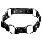 Кожаный черный ошейник с кольцами - Sitabella - купить с доставкой в Серпухове
