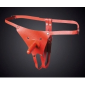 Красные кожаные универсальные трусики со штырьком для насадок - Sitabella - купить с доставкой в Серпухове