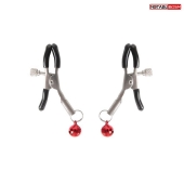 Серебристые зажимы на соски с шариками - Notabu - купить с доставкой в Серпухове