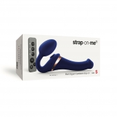 Синий безремневой страпон Multi Orgasm Size S с клиторальной стимуляцией - Strap-on-me - купить с доставкой в Серпухове
