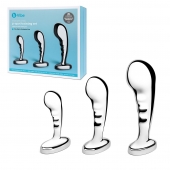 Набор из 3 стальных стимуляторов простаты Stainless Steel P-spot Training Set - b-Vibe - в Серпухове купить с доставкой