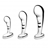 Набор из 3 стальных стимуляторов простаты Stainless Steel P-spot Training Set - b-Vibe - в Серпухове купить с доставкой