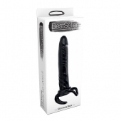 Чёрная насадка-фаллос для двойного проникновения INFLATABLE DILDO SLIM DONG  - 13,5 см. - Toyz4lovers - в Серпухове купить с доставкой