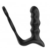 Черный вибростимулятор простаты с поступательными движениями и пультом ДУ - Secwell - в Серпухове купить с доставкой