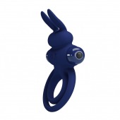 Синее эрекционное кольцо с вибростимуляцией клитора Powerful Ring - Baile - в Серпухове купить с доставкой