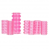Набор из 7 розовых насадок на пенис ONE-A-DAY PENIS SLEEVES PINK - Seven Creations - в Серпухове купить с доставкой
