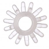 Прозрачное гелевое эрекционное кольцо с шипиками - Toyfa Basic - в Серпухове купить с доставкой