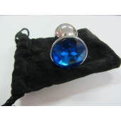 Анальное украшение BUTT PLUG  Small с синим кристаллом - 7 см. - Anal Jewelry Plug - купить с доставкой в Серпухове