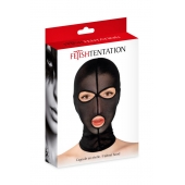 Черная сетчатая маска на голову с отверстиями для глаз и рта - Fetish Tentation - купить с доставкой в Серпухове