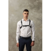 Черная мужская кожаная портупея №4 - БДСМ Арсенал - купить с доставкой в Серпухове