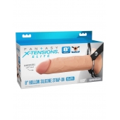 Полый страпон на ремнях 8’’ Hollow Silicone Strap-on - Pipedream - купить с доставкой в Серпухове