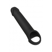 Черная насадка-удлинитель с вибрацией Vibrating Extender With Remote - Dream Toys - в Серпухове купить с доставкой