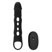 Черная насадка-удлинитель Vibrating Extender With Remote с вибрацией - Dream Toys - в Серпухове купить с доставкой