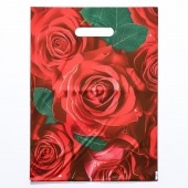 Пакет с цветочным принтом и вырубной ручкой (30х40 см) - Сима-Ленд - купить с доставкой в Серпухове