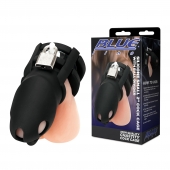 Черная клетка для пениса Silicone Small 2 in Cock Cage With Ball Divider - BlueLine - купить с доставкой в Серпухове