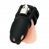 Черная клетка для пениса Silicone Small 2 in Cock Cage With Ball Divider - BlueLine - купить с доставкой в Серпухове