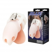 Белая клетка для пениса Silicone Small 2 in Cock Cage With Ball Divider - BlueLine - купить с доставкой в Серпухове
