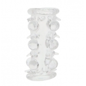 Прозрачная насадка на пенис с шипами и бугорками JELLY JOY LUST CLUSTER CLEAR - Dream Toys - в Серпухове купить с доставкой