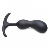 Черный массажер простаты с утяжелителями Premium Silicone Weighted Prostate Plug Medium - 16,3 см. - XR Brands - в Серпухове купить с доставкой