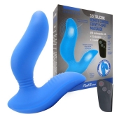 Синий вибромассажер простаты 3,5’’ Remote Control Curve P-spot Massager - 12 см. - Erokay - в Серпухове купить с доставкой