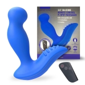 Синий вибромассажер простаты 3,5’’ Remote Control P-spot Massager - 12,5 см. - Erokay - в Серпухове купить с доставкой