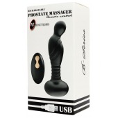 Черный массажер простаты с вибрацей и возвратно-поступательными движениями - Boys of Toys - в Серпухове купить с доставкой